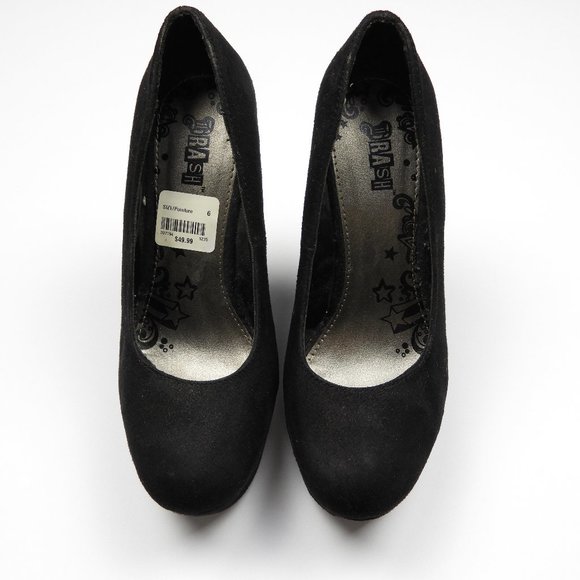 Black Suede Wedge Heels - Picture 1 of 5